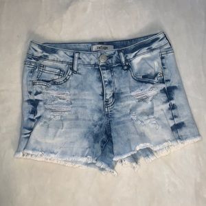 acid wash denim shorts size: 0